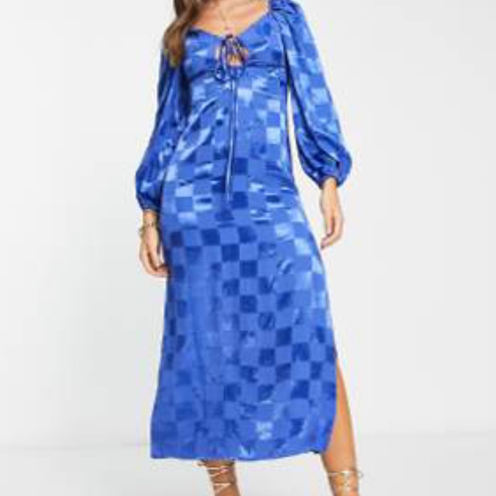Blue Checker Midi dress